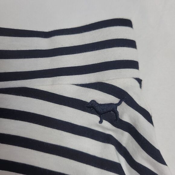 VS‎ PINK striped skirt black and white skater elastic waist L - Picture 4 of 7